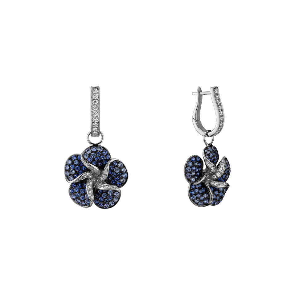 Náušnice s diamantmi a zafírmi Panama