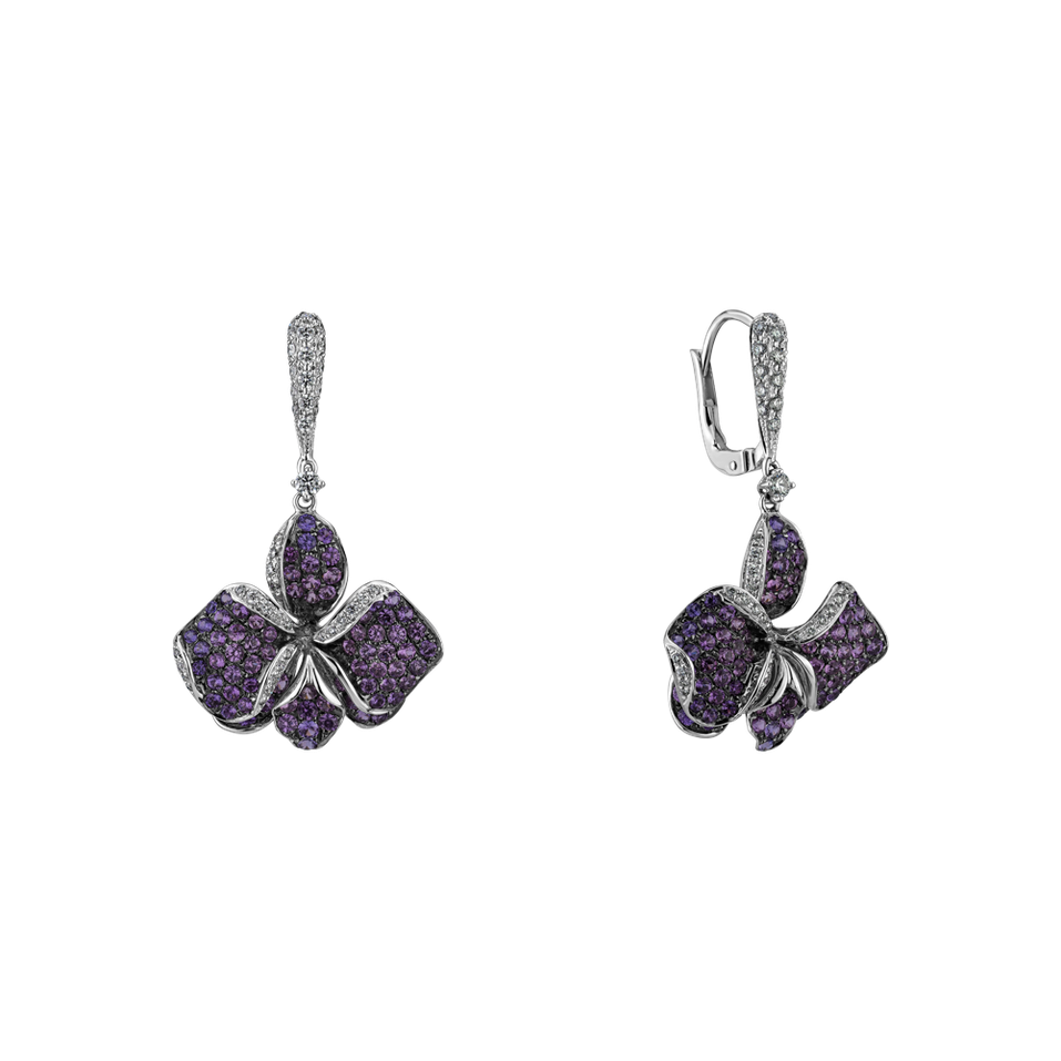 Náušnice s diamantmi a zafírmi Iris