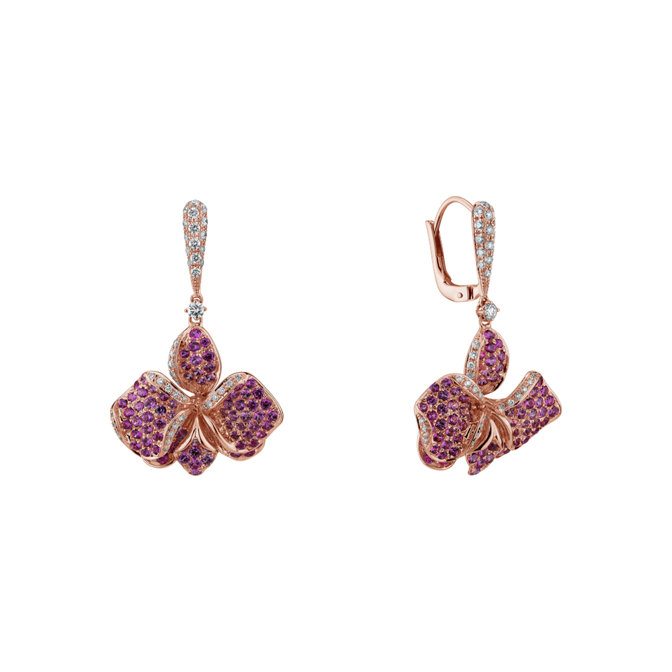 Náušnice s diamantmi a zafírmi Iris