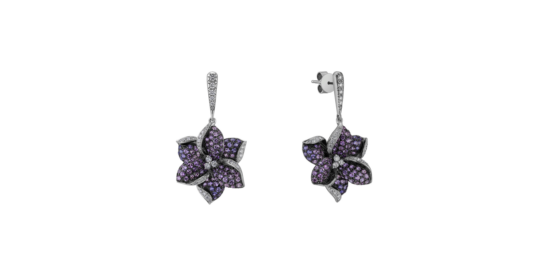 Náušnice s diamantmi a zafírmi Attache