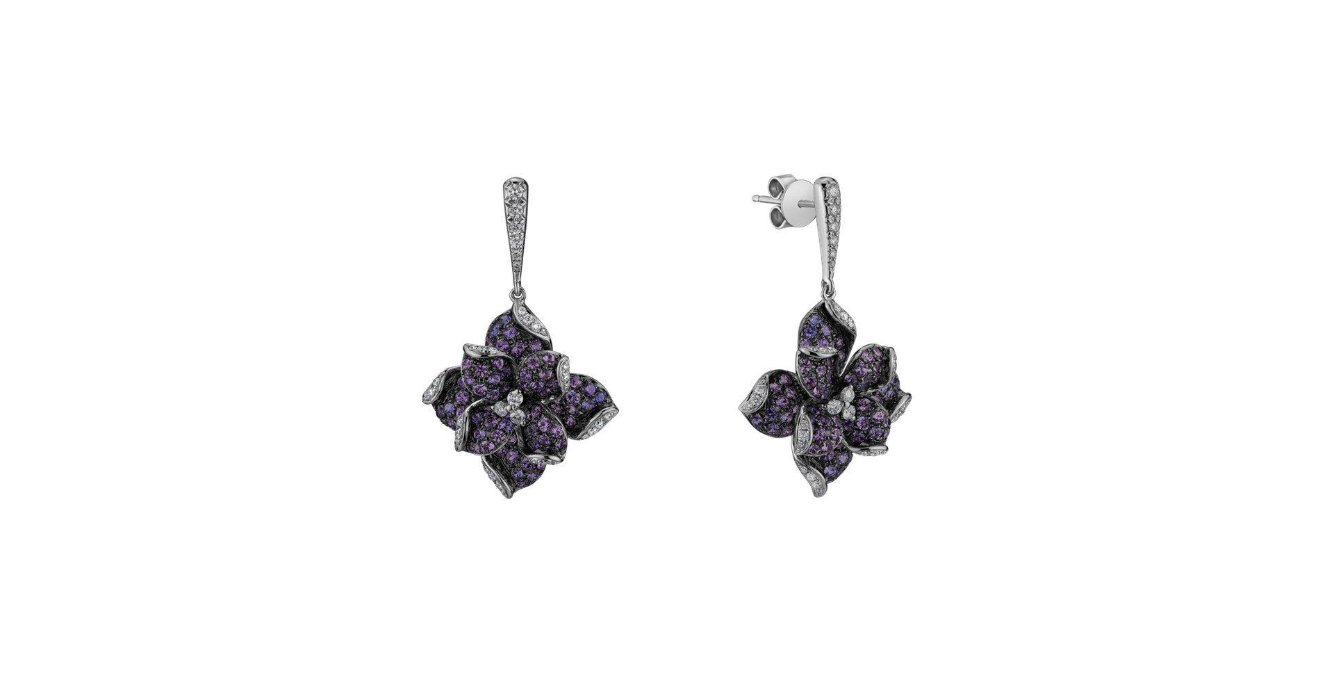 Náušnice s diamantmi a zafírmi Malibu