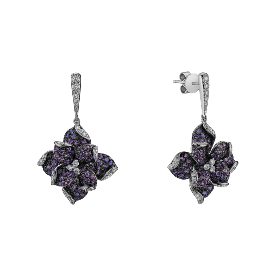 Náušnice s diamantmi a zafírmi Malibu