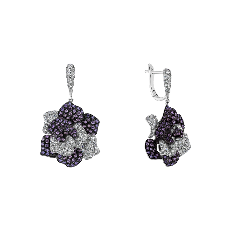 Náušnice s diamantmi a zafírmi Sweetness