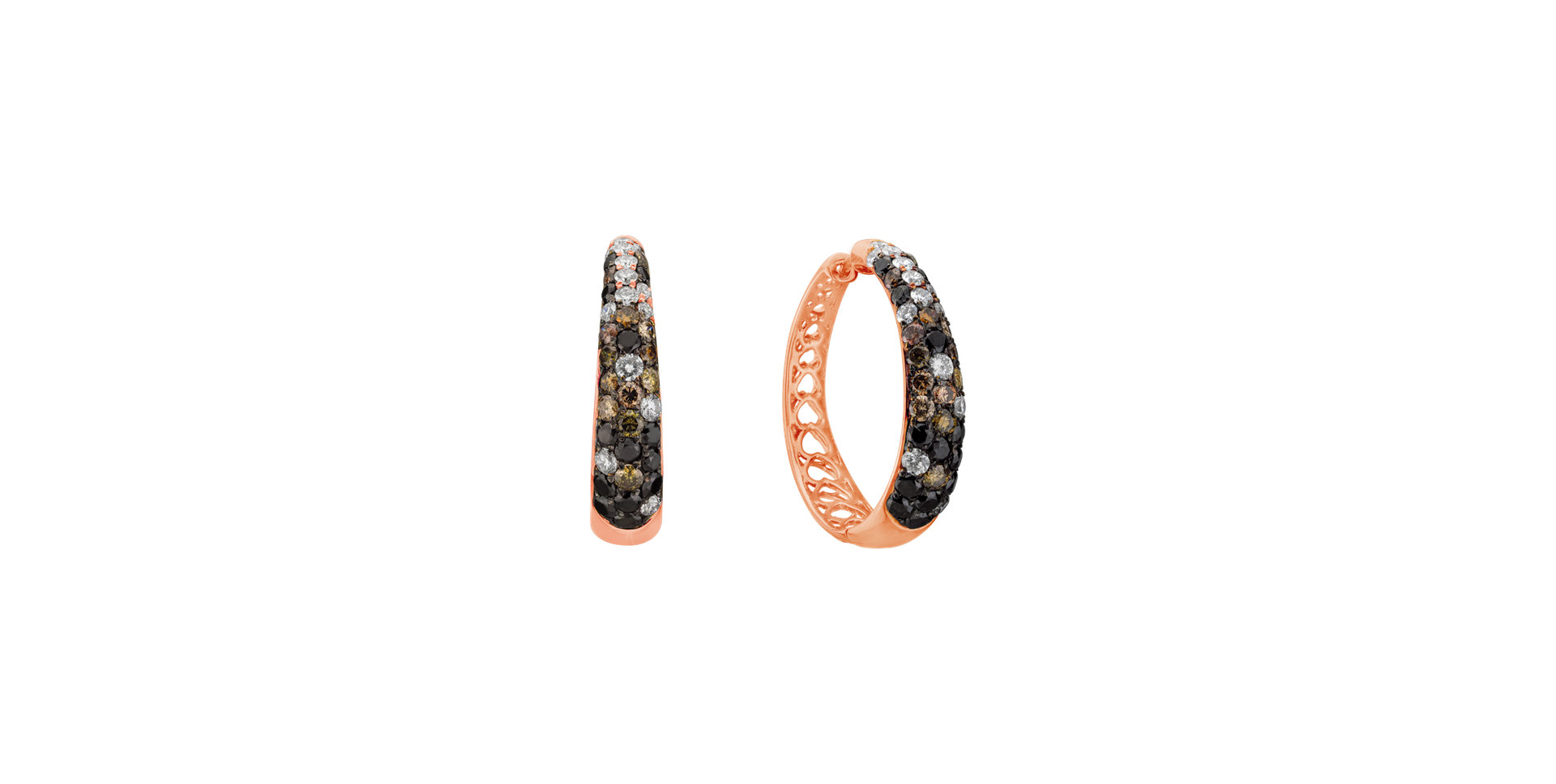 Náušnice s čiernymi a bielymi diamantmi Miracle Geometry