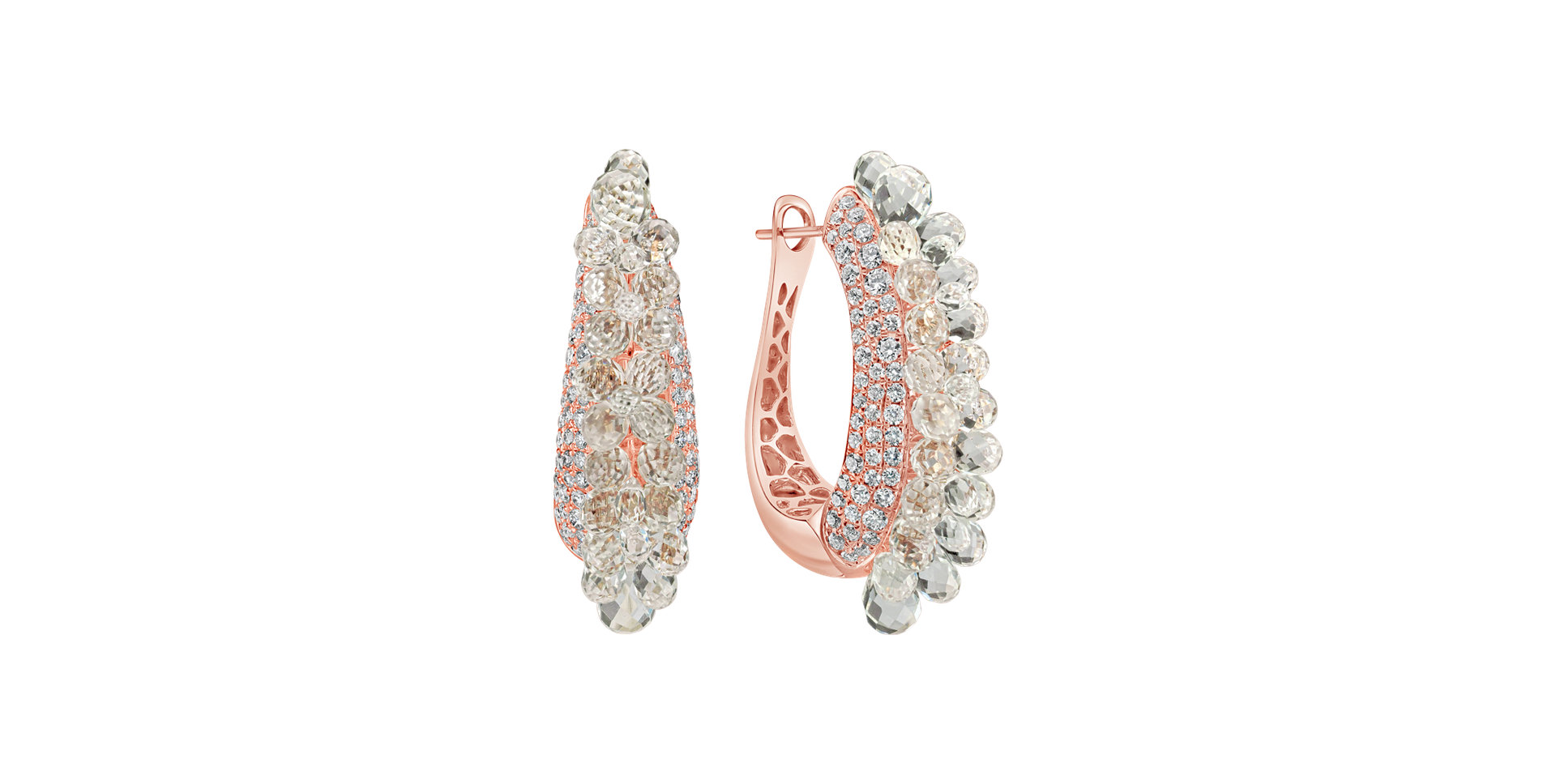 Náušnice s diamantmi a ametystom Galaxy Drops