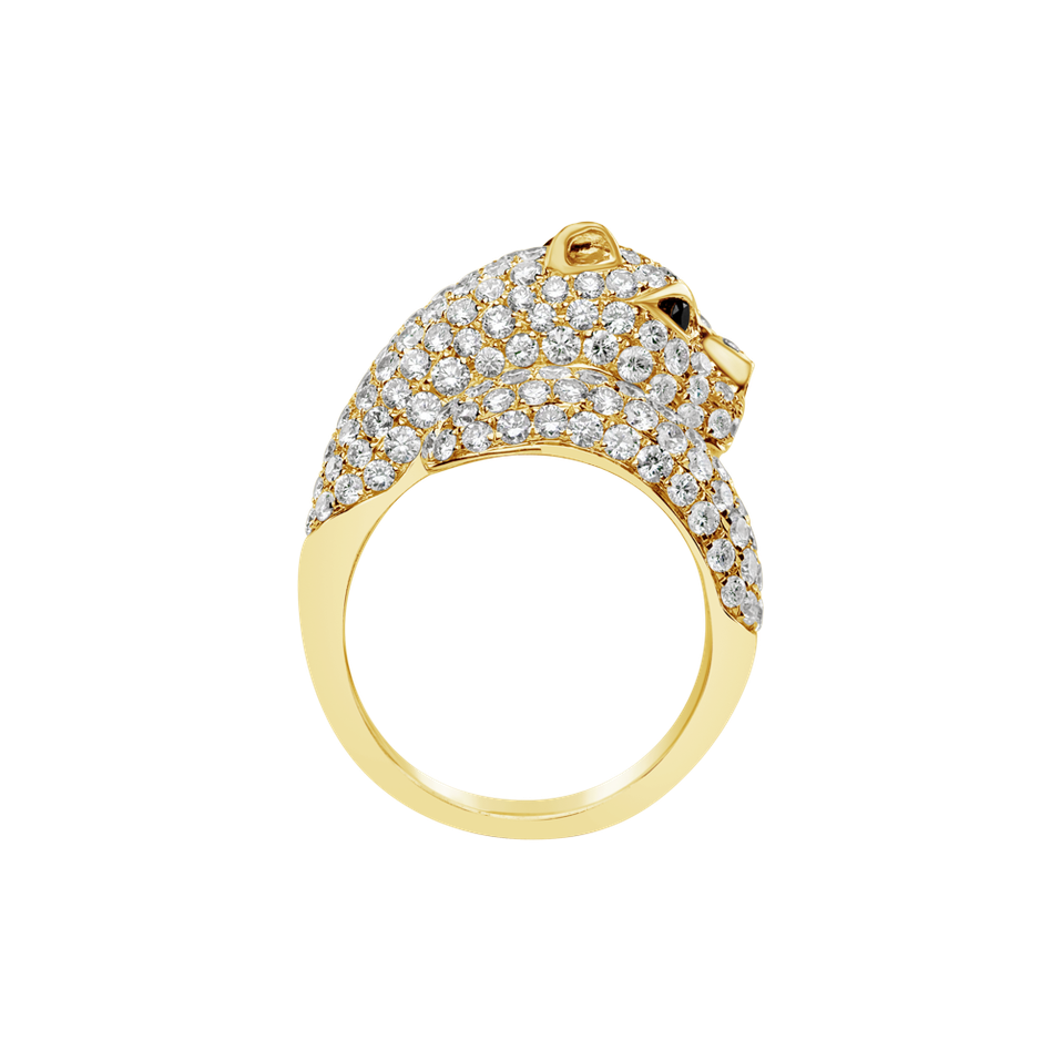 Prsteň s diamantmi Golden Beast