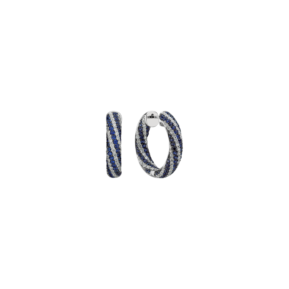 Náušnice s diamantmi a zafírmi Element of Air