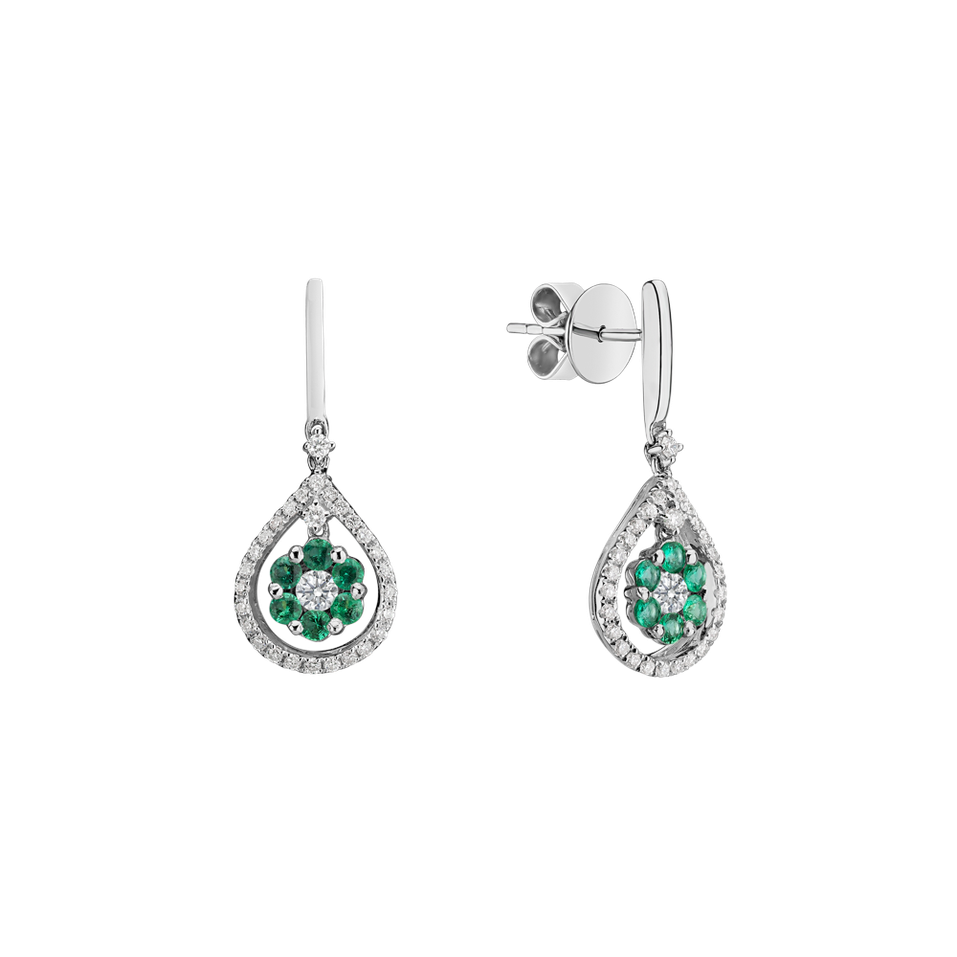 Náušnice s diamantmi a smaragdmi Juniper