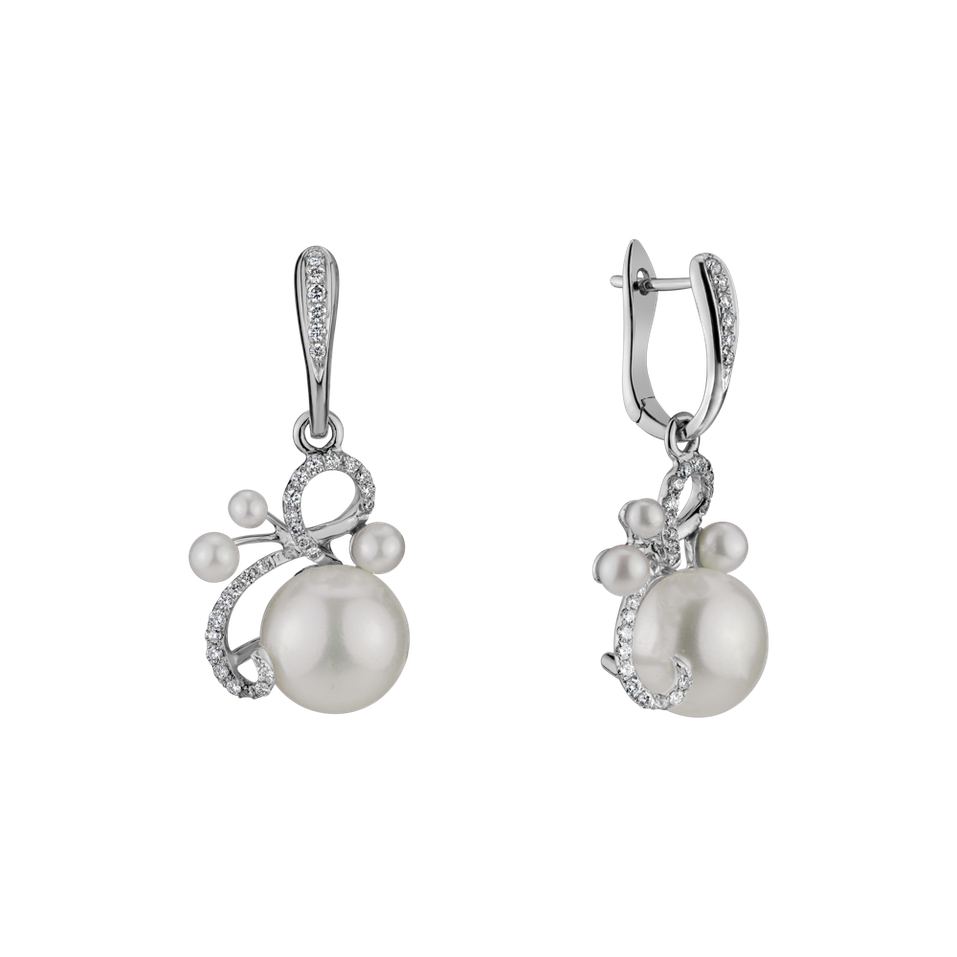 Náušnice s perlami a diamantmi Nymph Desire
