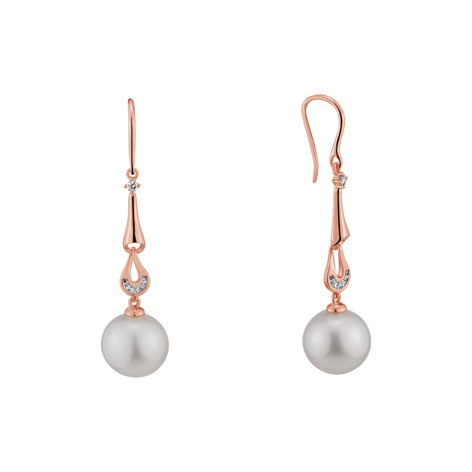 Náušnice s perlou a diamantmi Ocean Orchestra