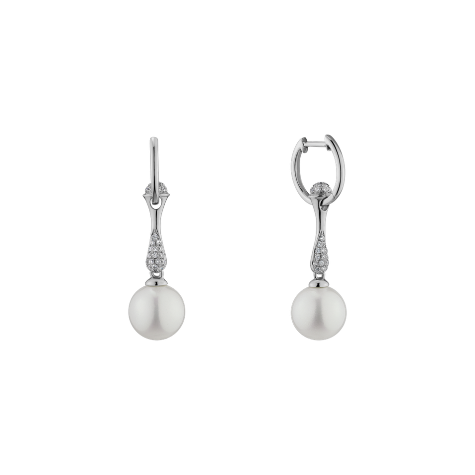 Náušnice s perlou a diamantmi Island in the Sun