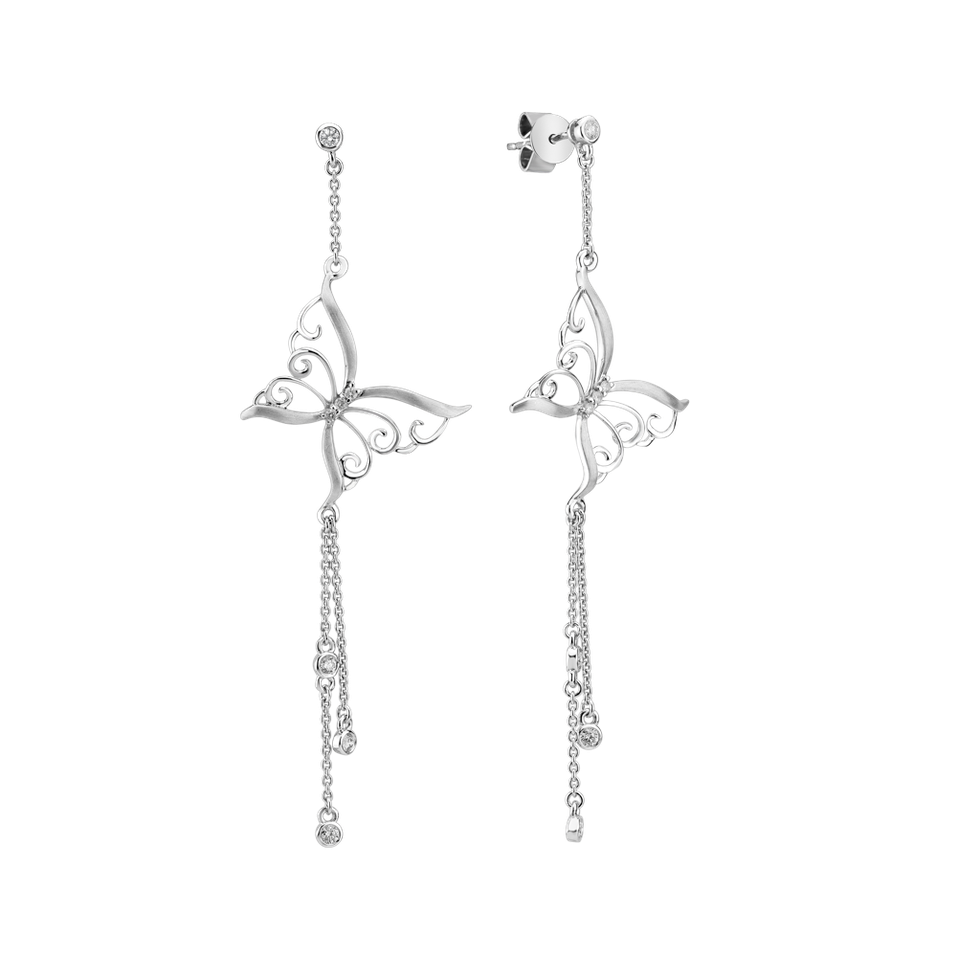 Náušnice s diamantmi Butterfly Diamond Flight