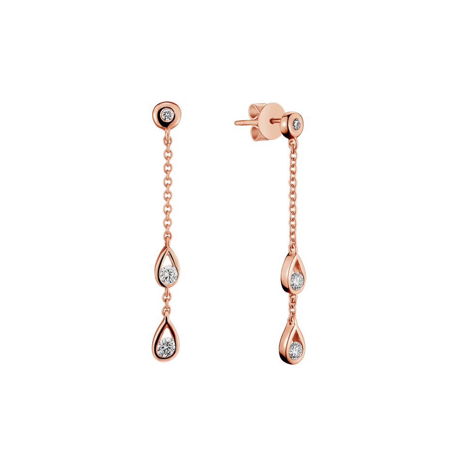 Náušnice s diamantmi Love Waterfall