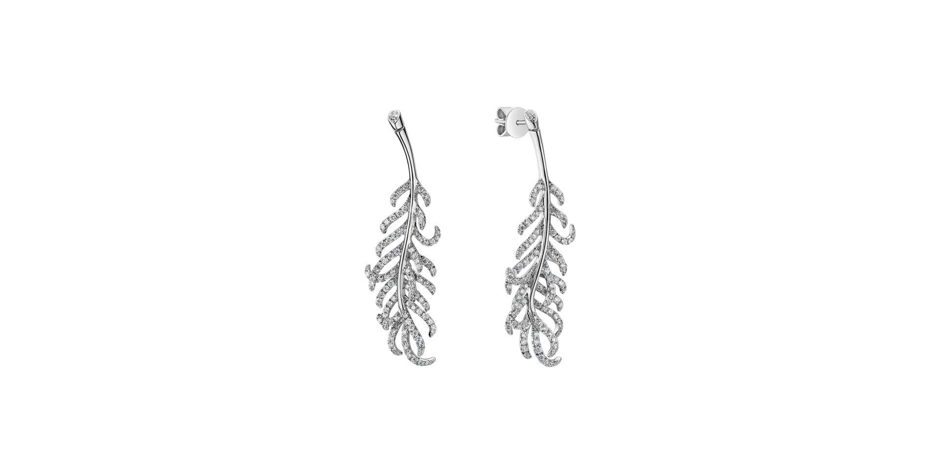 Náušnice s diamantmi Dream Feather