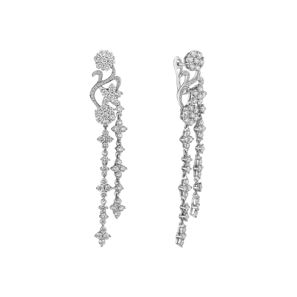 Náušnice s diamantmi Moonlight Flowers