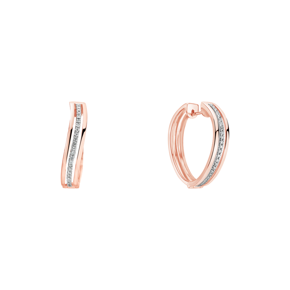 Náušnice s diamantmi Princess Wave