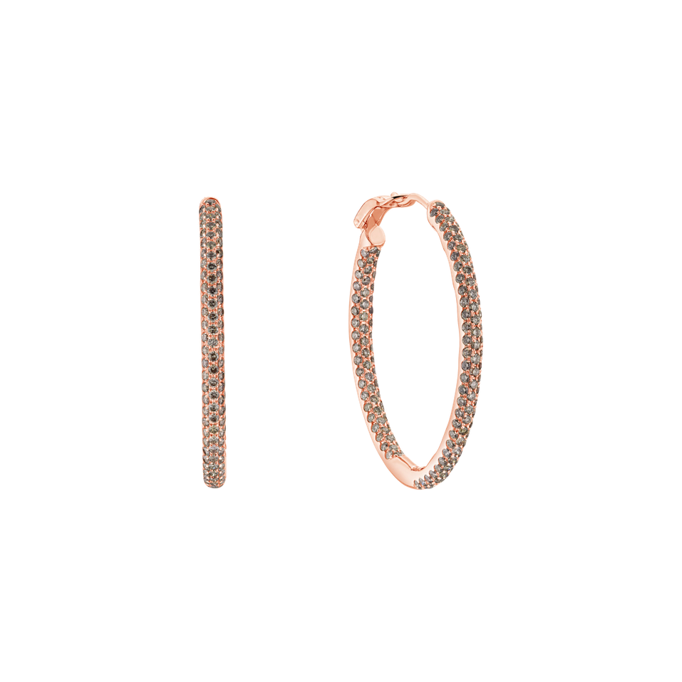 Náušnice s hnedými diamantmi Moonlight Rain