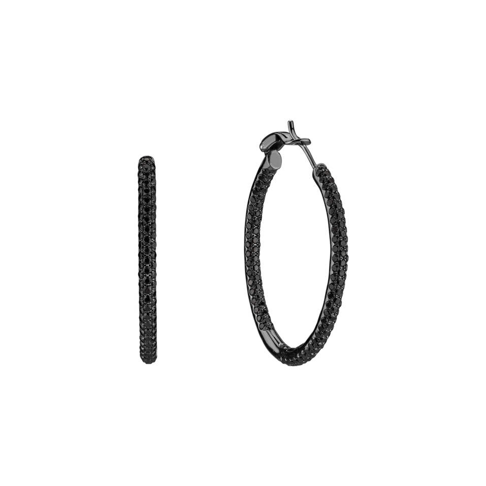 Náušnice s čiernymi diamantmi Moonlight Rain