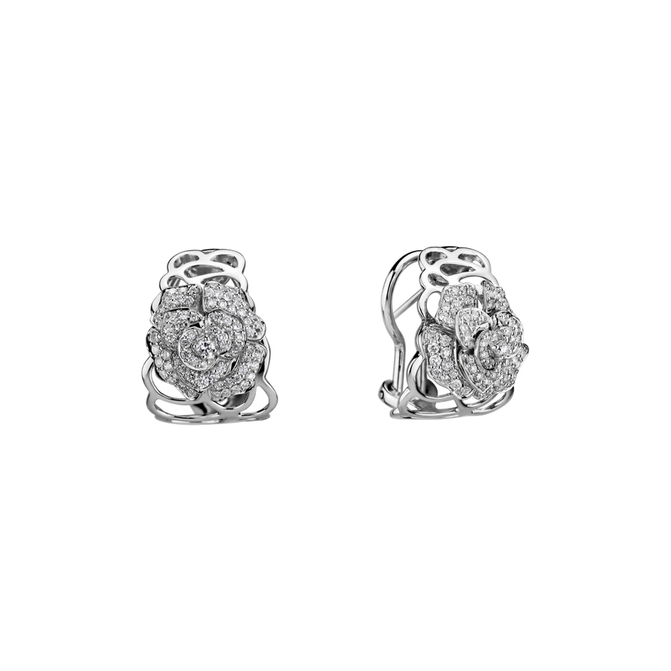 Náušnice s diamantmi Bright Flower