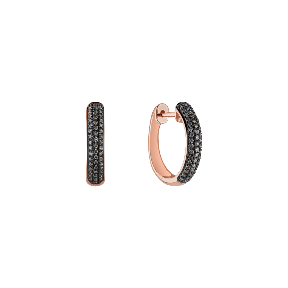 Náušnice s hnedými diamantmi Eternity Melody