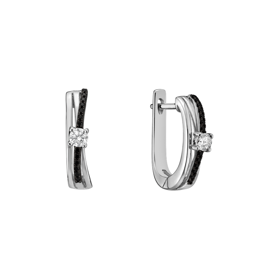 Náušnice s čiernymi a bielymi diamantmi Lady Cosmos