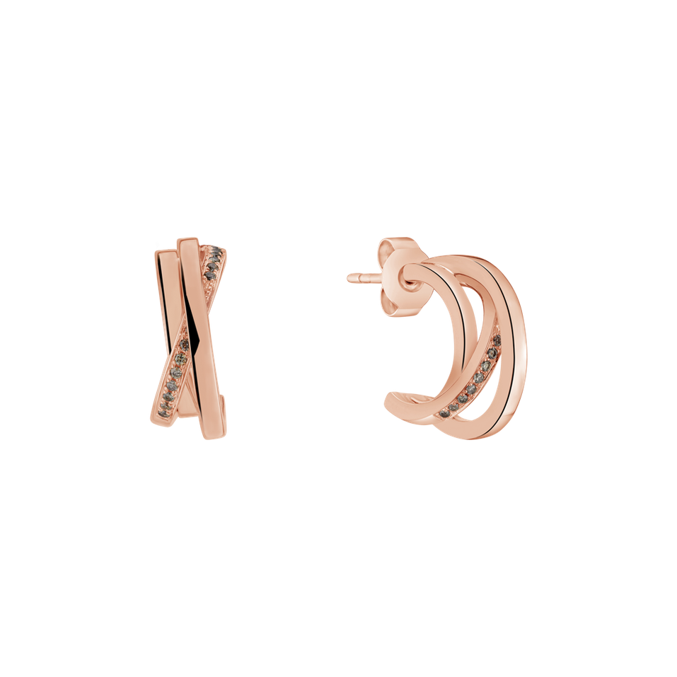 Náušnice s hnedými diamantmi Infinite Dream