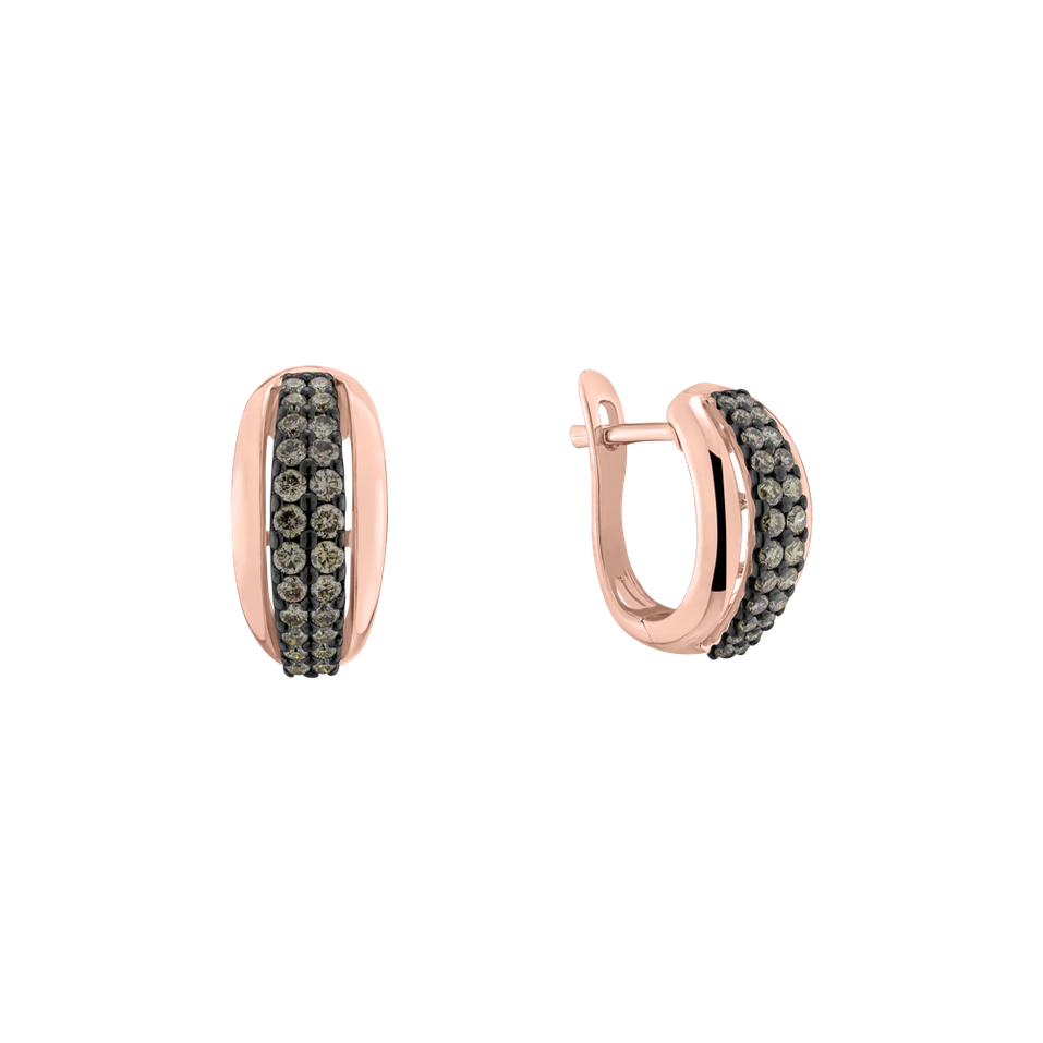 Náušnice s hnedými diamantmi Sunshine Tears