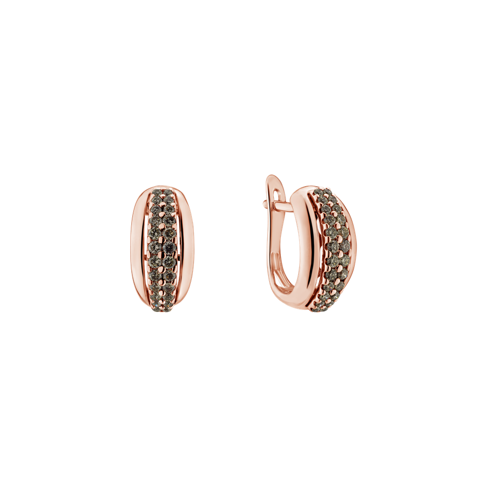 Náušnice s hnedými diamantmi Sunshine Tears