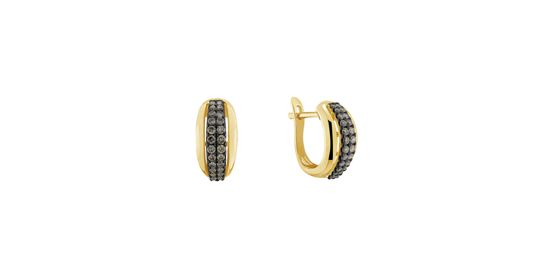 Náušnice s hnedými diamantmi Sunshine Tears