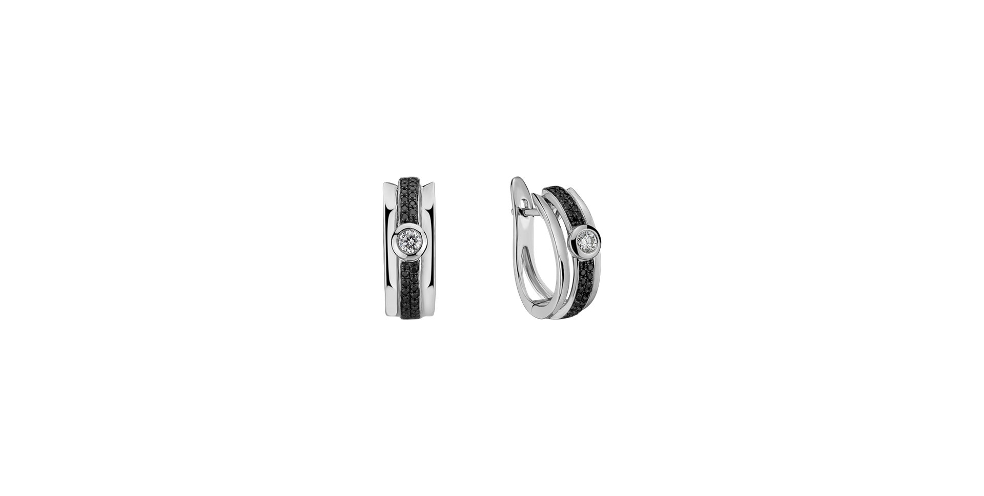 Náušnice s čiernymi a bielymi diamantmi Fairytale Sparkle