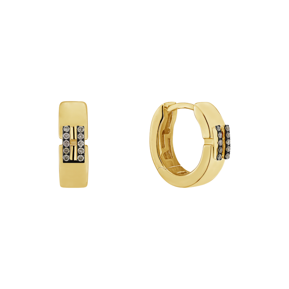 Náušnice s hnedými diamantmi Lady Gleam