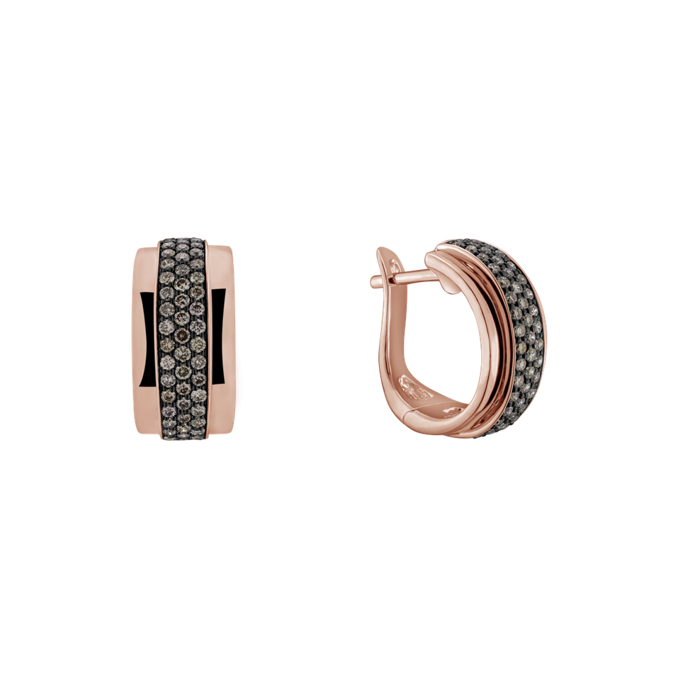 Náušnice s hnedými diamantmi Snowfire