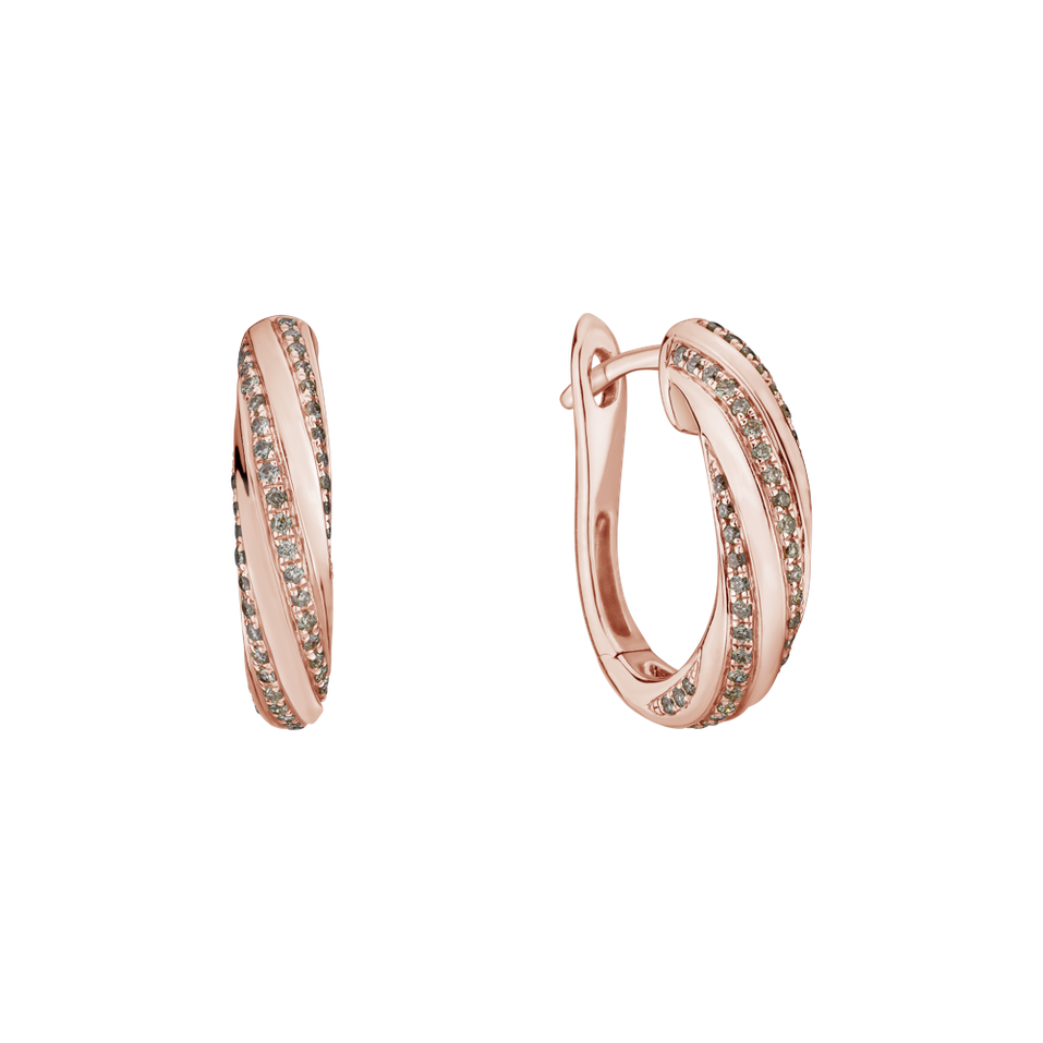 Náušnice s hnedými diamantmi Joyful Energy