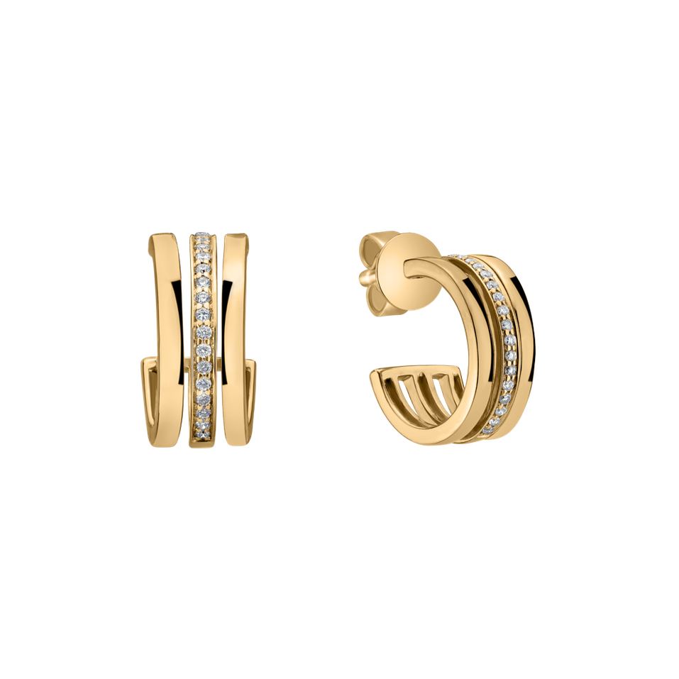 Náušnice s diamantmi Parallel Glow