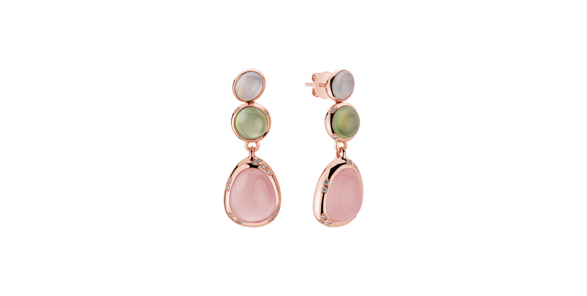 Náušnice s diamantmi a drahokamami Arabic Glam