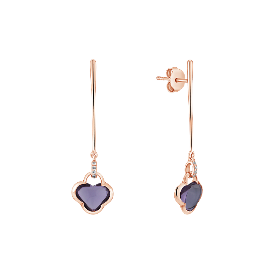 Náušnice s ametystom diamantmi Beautiful Oksana