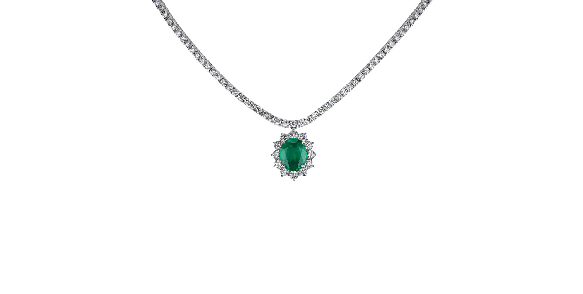 Náhrdelník so smaragdom a diamantmi Royal Treasure