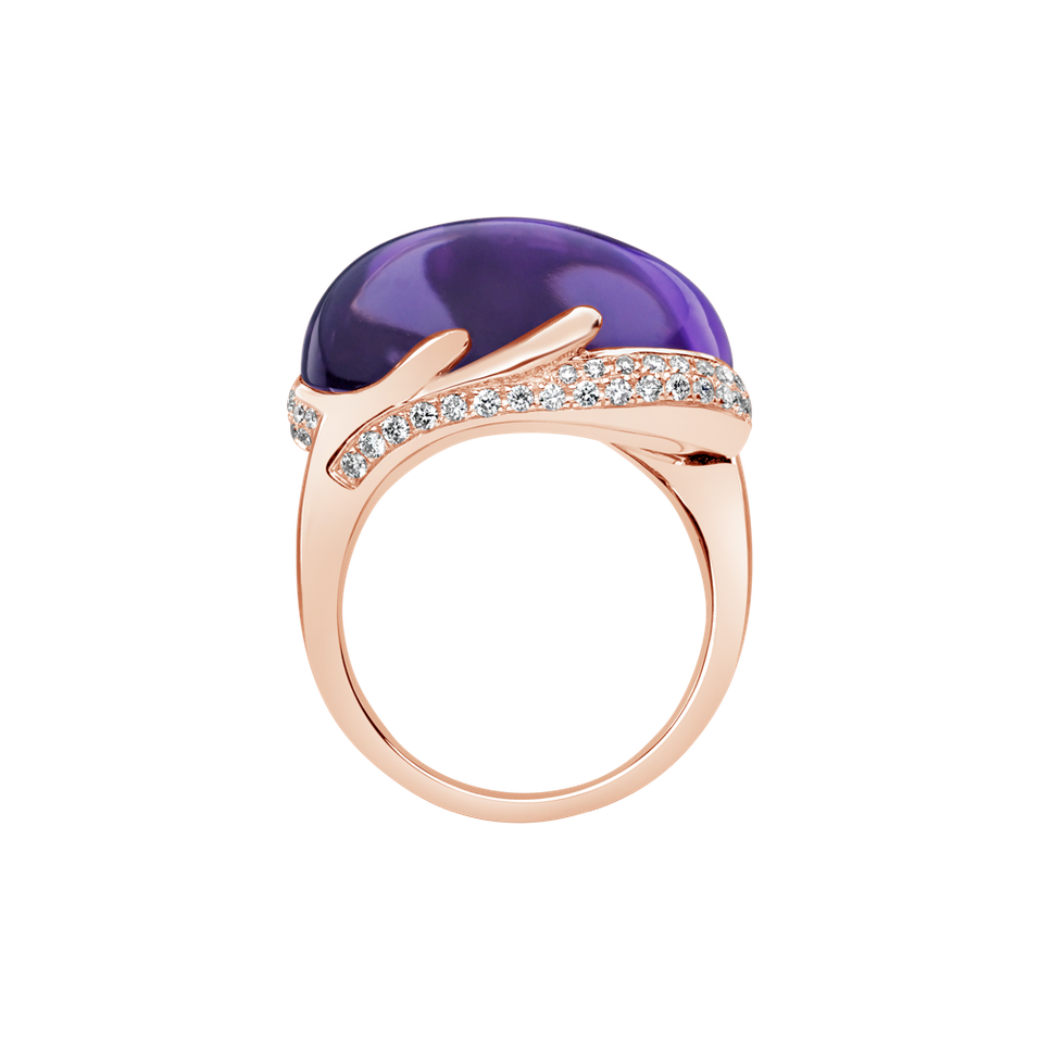 Prsteň s ametystom a diamantmi Gem Miracle