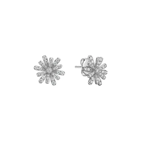 Náušnice s diamantmi Flower Flush