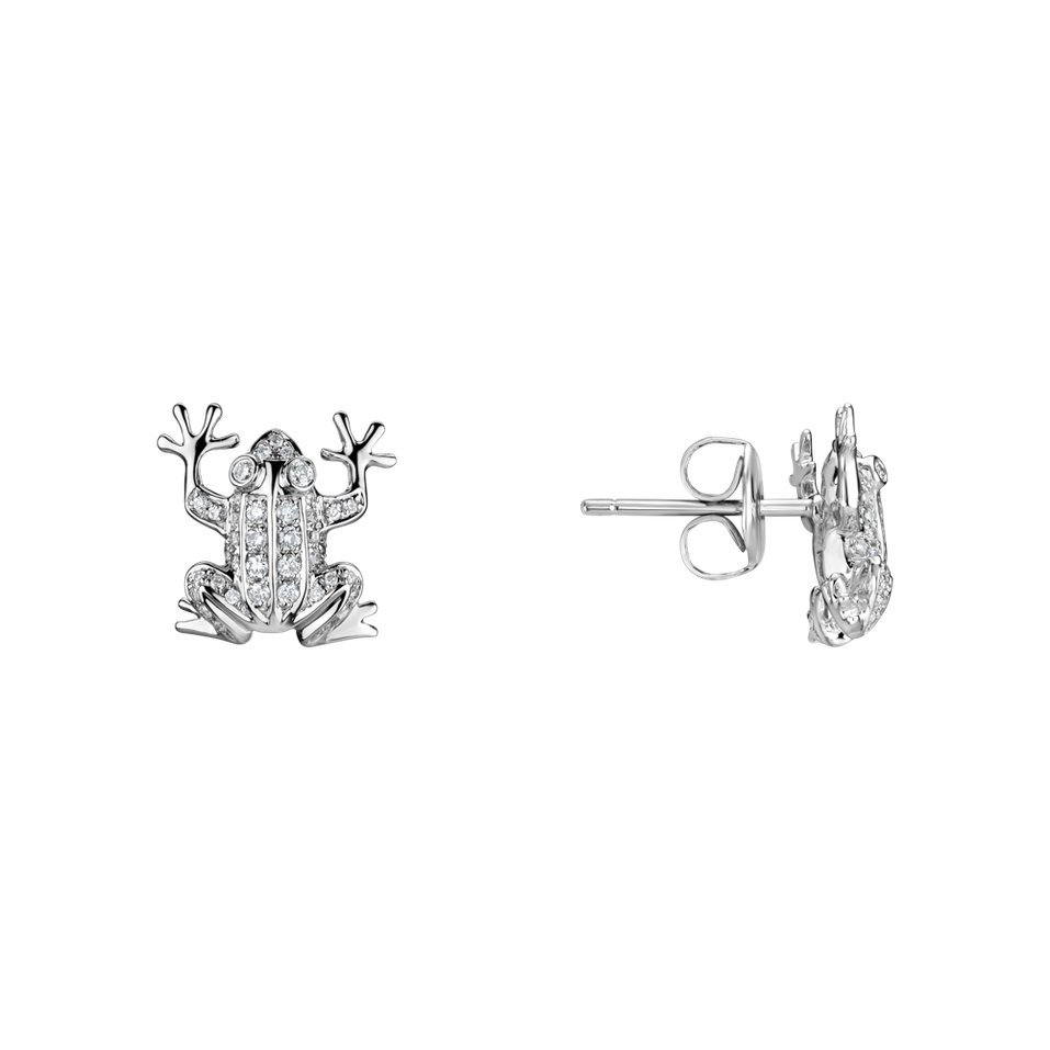 Náušnice s diamantmi Frog Prince