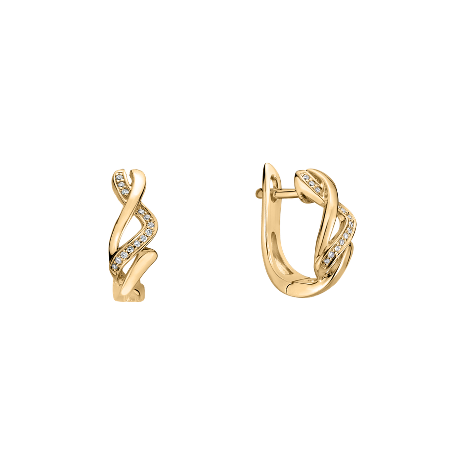 Náušnice s diamantmi Joyful Ribbon