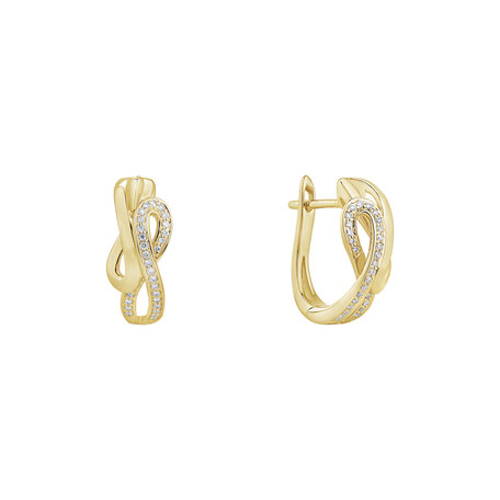 Náušnice s diamantmi Double Infinity