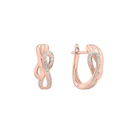 Náušnice s diamantmi Double Infinity