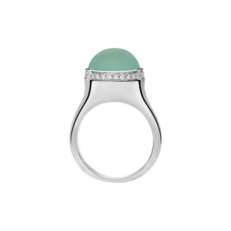 Prsteň s chalcedonom a diamantmi Mellow Blossom