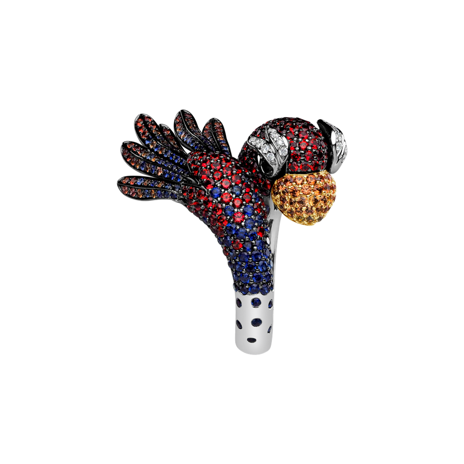 Prsteň s diamantmi a zafírmi Sparkling Blossom