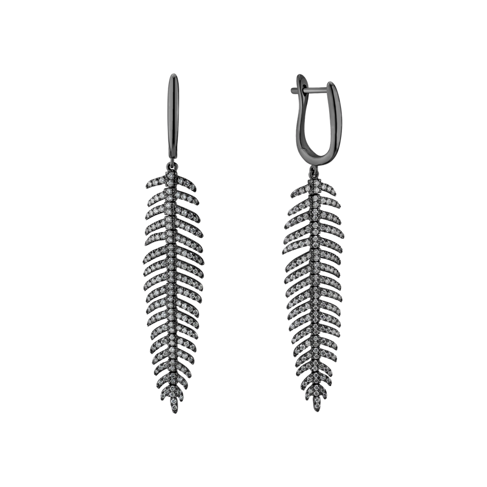 Náušnice s diamantmi Galaxy Feather