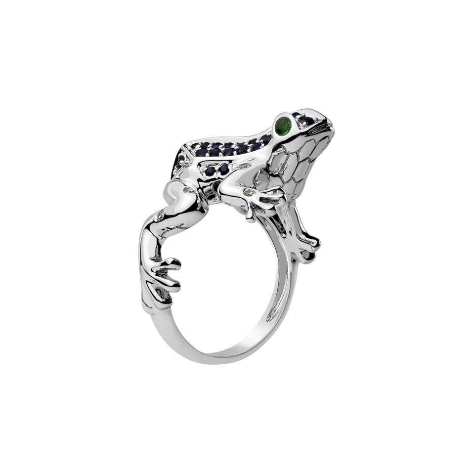 Prsteň s diamantmi, zafírmi a granátmi Prince Charming