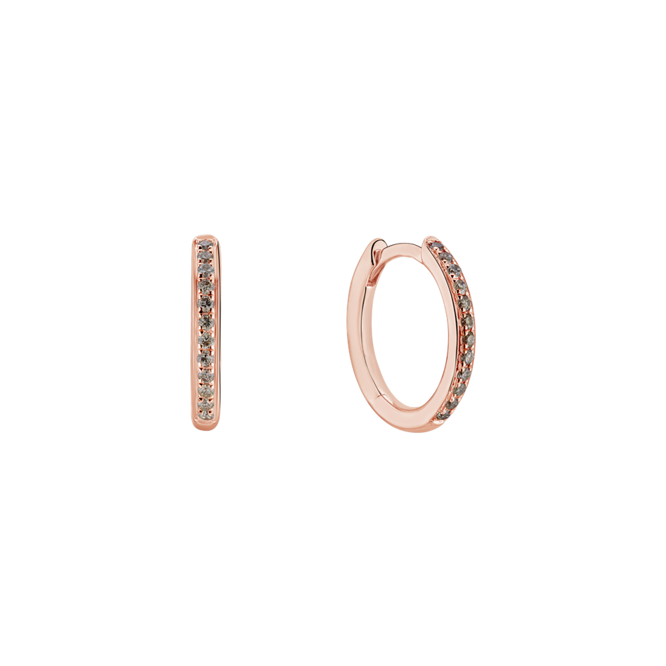 Náušnice s hnedými diamantmi Moon Opium