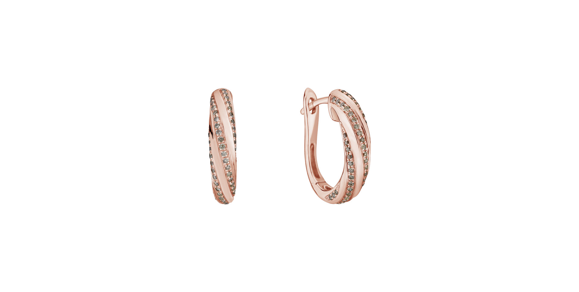 Náušnice s hnedými diamantmi Joyful Energy