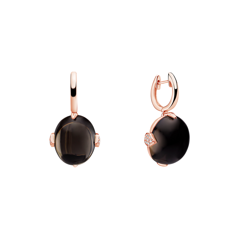 Náušnice s quartzom a diamantmi Shining Grace